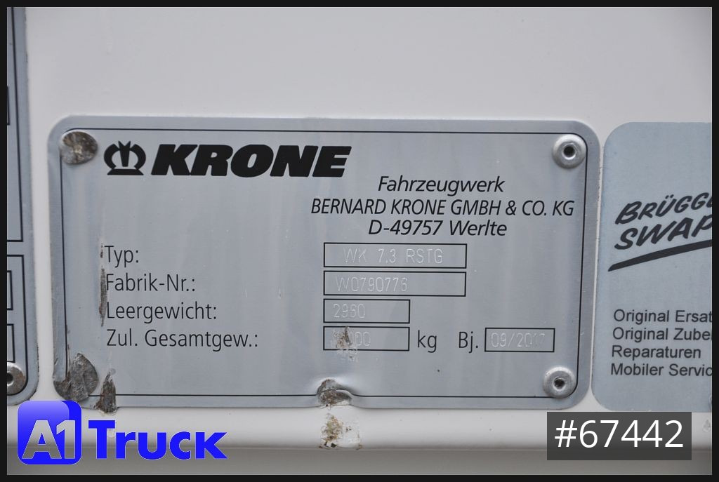 Carroçaria para furgões KRONE BDF 7,45 Wechselbrücke, 2525mm Innenhöhe Rolltor