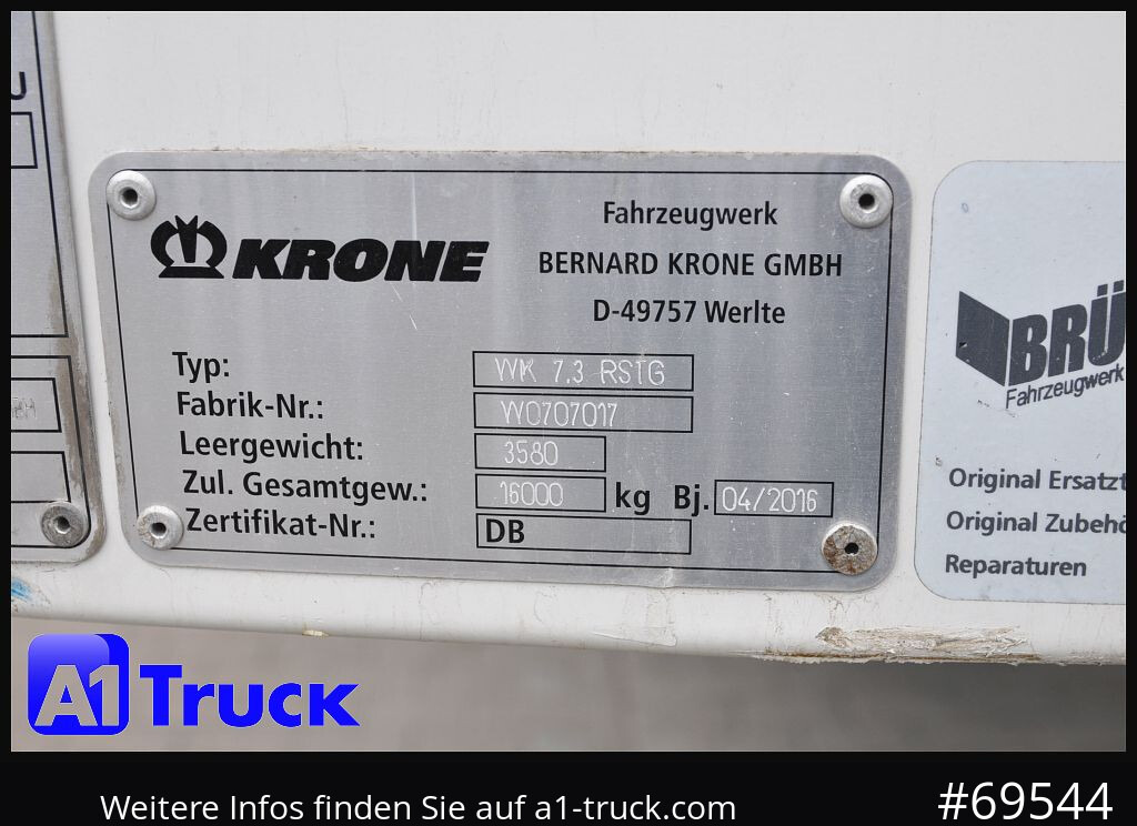 Carroçaria para furgões KRONE WB BDF 7,45 Koffer,  2750mm innen, 20 x vorhanden
