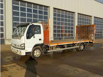 Camião de caixa aberta/ Plataforma para transporte de máquinas pesadas 2013 Isuzu NQR: foto 1