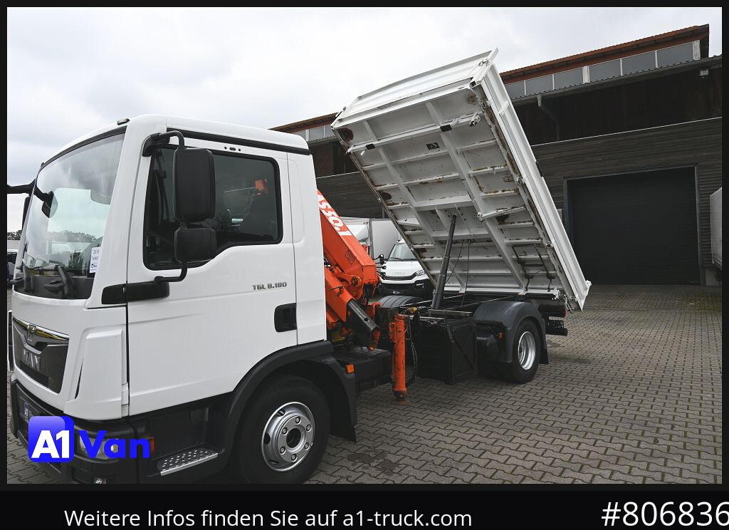 Camião basculante MAN TGL 8.180 Kipper Kran, Meiller, Atlas, AHK
