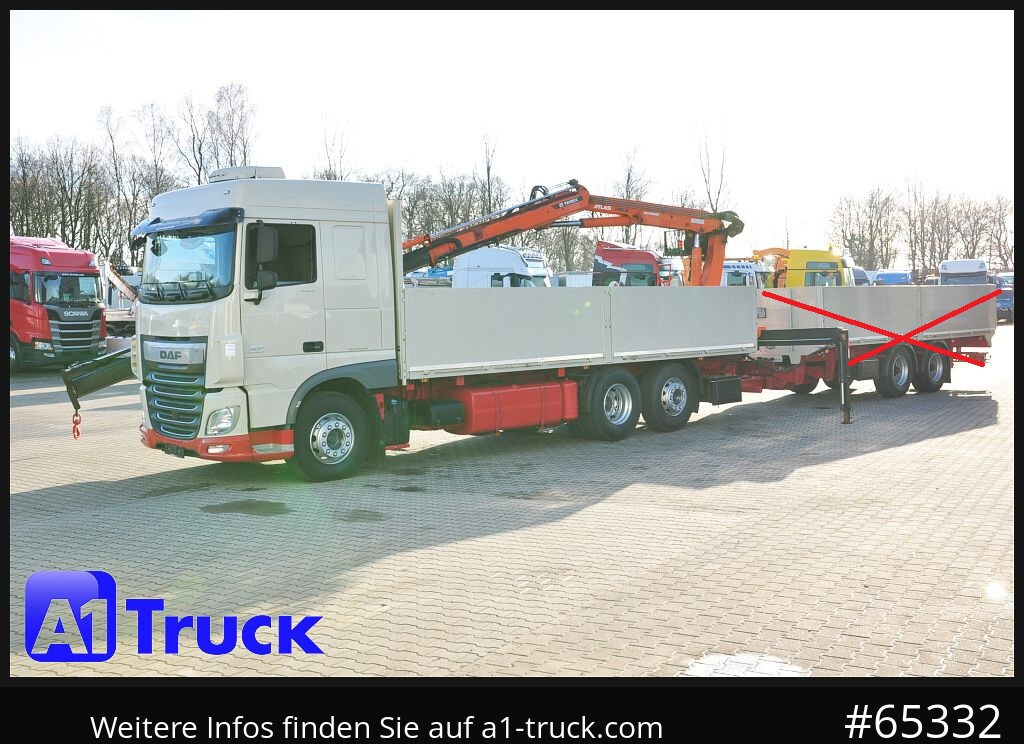 Camião de caixa aberta/ Plataforma DAF XF 440, Baustoff, Terex 145.2
