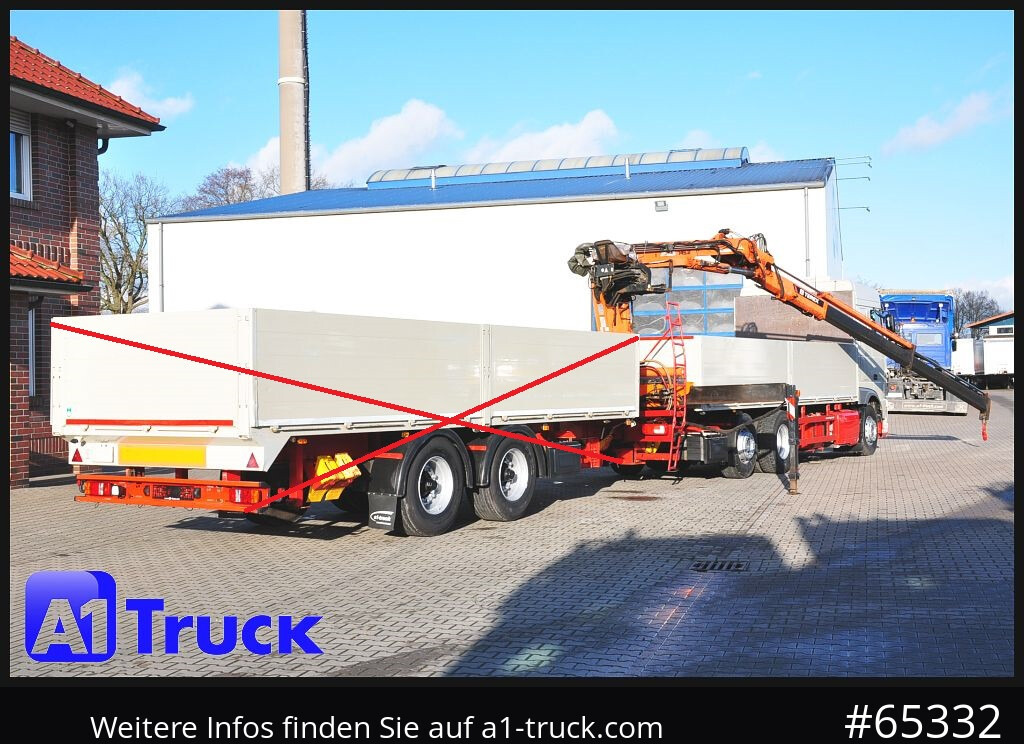 Camião de caixa aberta/ Plataforma DAF XF 440, Baustoff, Terex 145.2