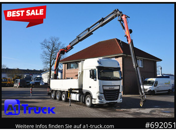 Camião de caixa aberta/ Plataforma DAF XF 510 SSC PK 34.002, Jib Seilwinde Funk