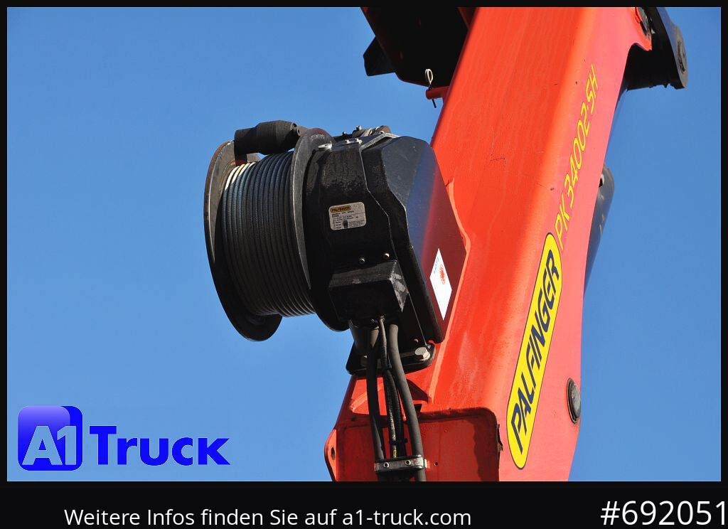 Camião de caixa aberta/ Plataforma DAF XF 510 SSC PK 34.002, Jib Seilwinde Funk