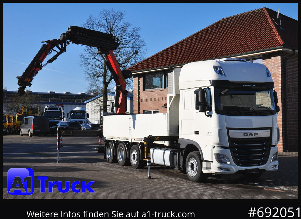 Camião de caixa aberta/ Plataforma DAF XF 510 SSC PK 34.002, Jib Seilwinde Funk