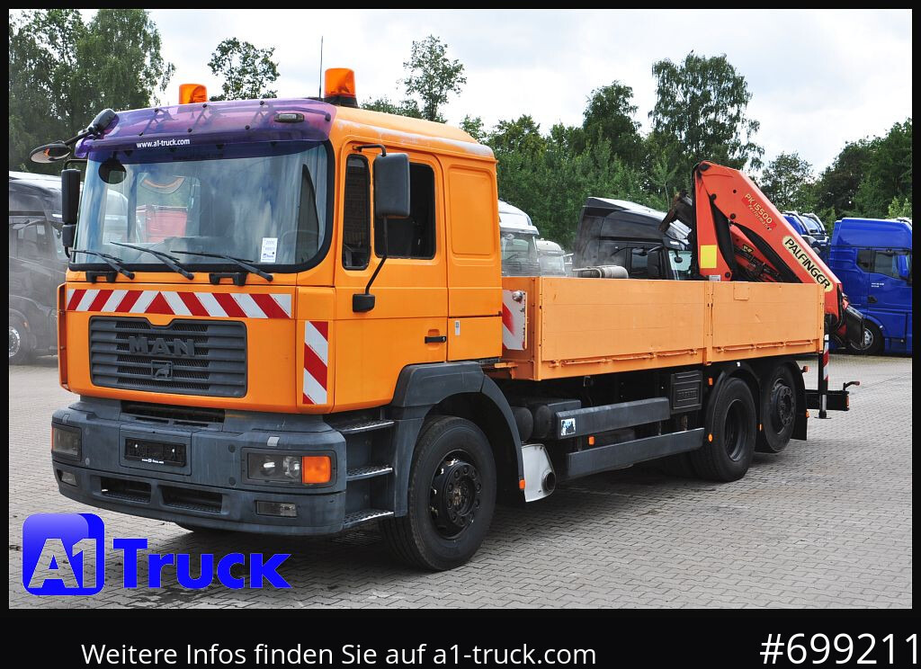 Camião de caixa aberta/ Plataforma MAN MAN F 2000 26.464 Intarder Kran PK 15.500 Funk,