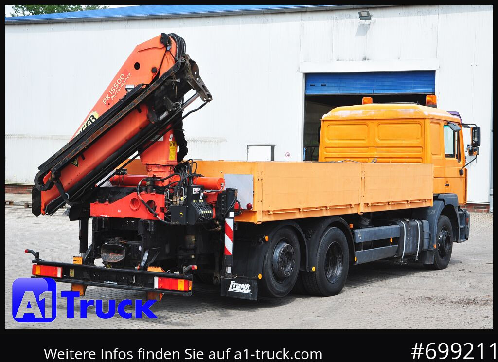 Camião de caixa aberta/ Plataforma MAN MAN F 2000 26.464 Intarder Kran PK 15.500 Funk,
