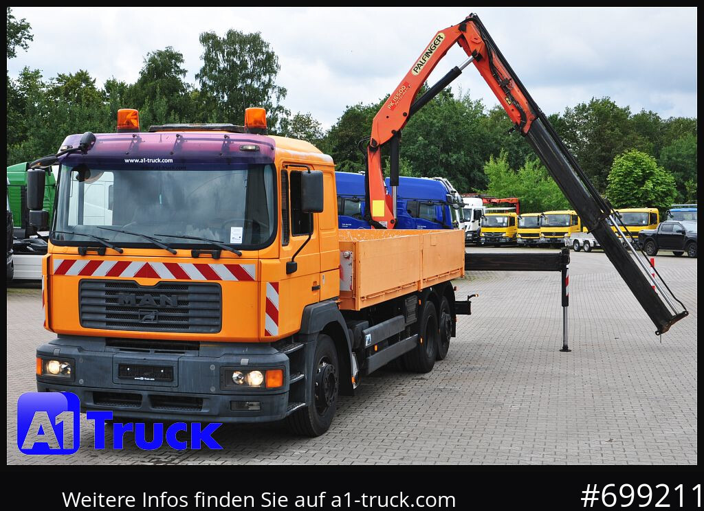 Camião de caixa aberta/ Plataforma MAN MAN F 2000 26.464 Intarder Kran PK 15.500 Funk,