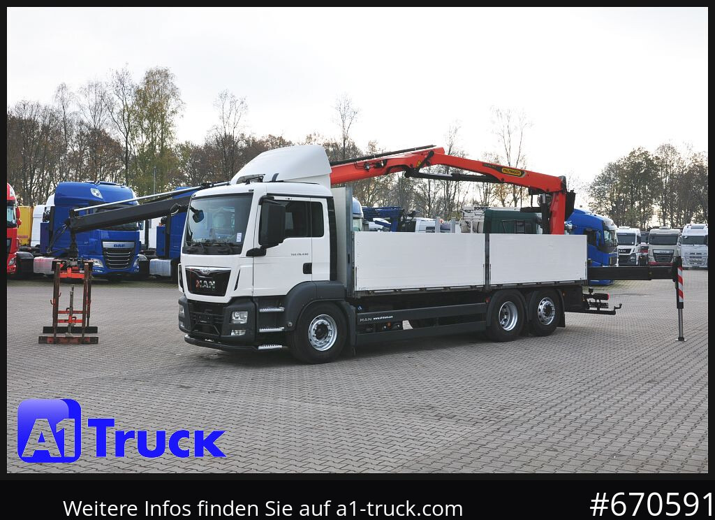Camião de caixa aberta/ Plataforma MAN TGS 26.440,  Kran PK20.501L Lenkachse,