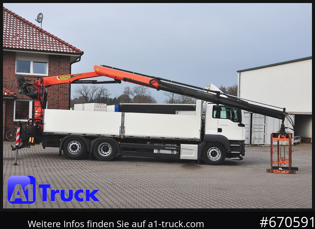 Camião de caixa aberta/ Plataforma MAN TGS 26.440,  Kran PK20.501L Lenkachse,