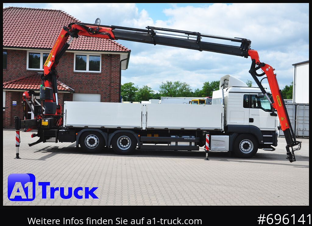 Camião de caixa aberta/ Plataforma MAN TGS 26.440, PK27002 Jib 21m, Funk, Lift-Lenkachse,