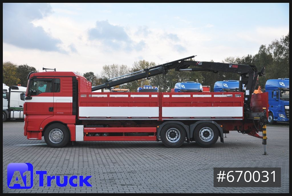 Camião de caixa aberta/ Plataforma MAN TGX 26.400 XL Hiab 166K, Lift-Lenkachse