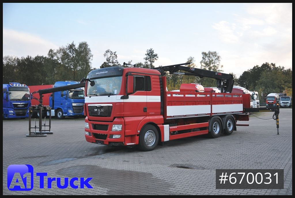 Camião de caixa aberta/ Plataforma MAN TGX 26.400 XL Hiab 166K, Lift-Lenkachse