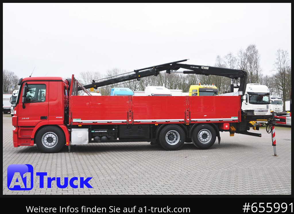 Camião de caixa aberta/ Plataforma MERCEDES-BENZ Actros 2546 MP 3, HIAB Kran, Lift-Lenkachse,