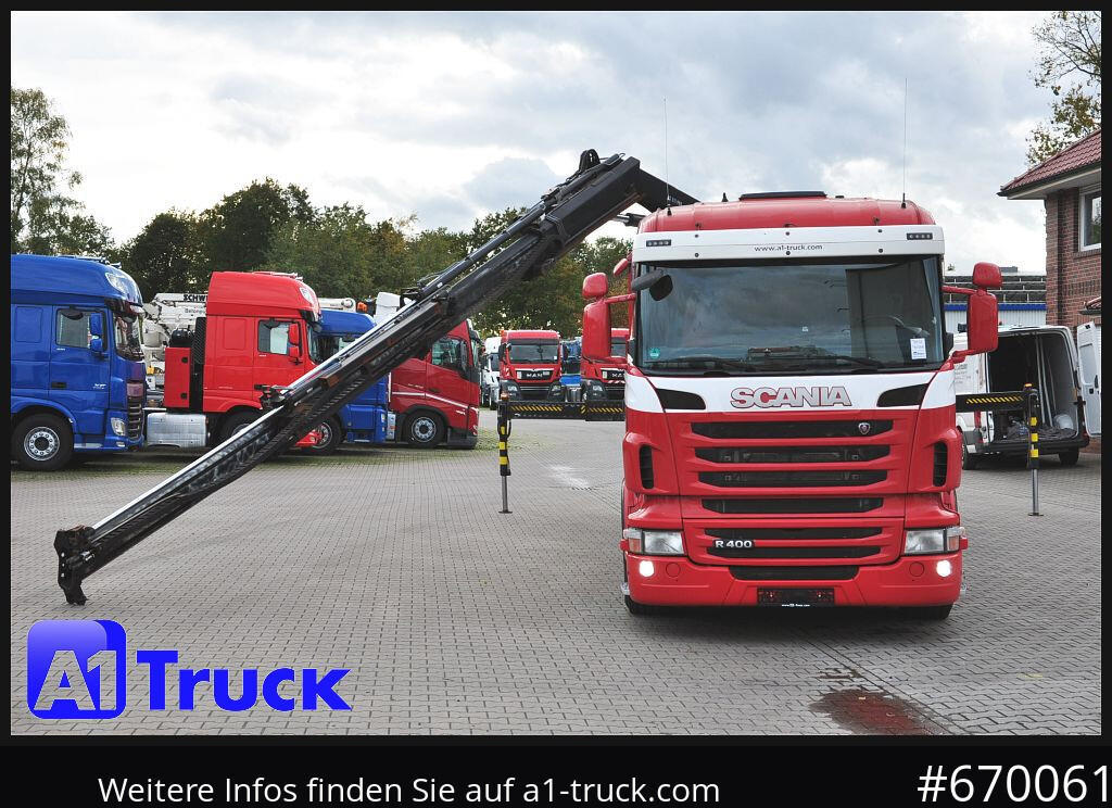 Camião de caixa aberta/ Plataforma SCANIA R400, HIAB XS 211-3 Lift-Lenkachse