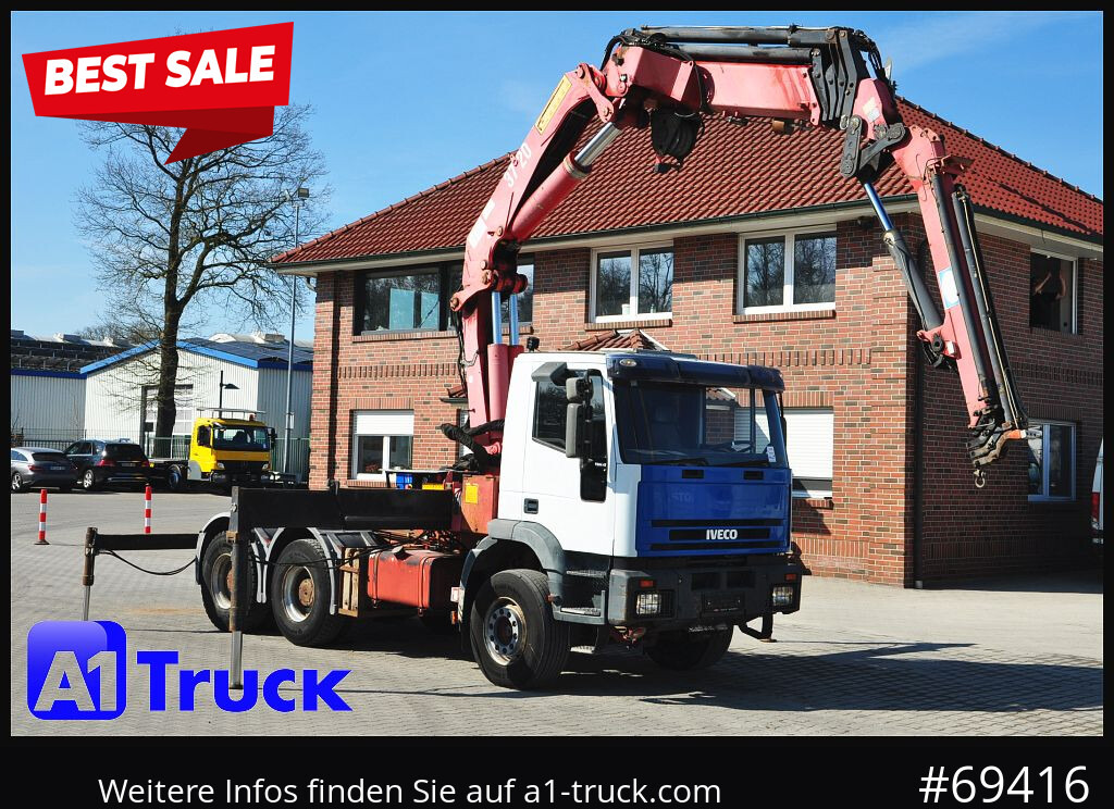 Camião grua IVECO 420 6x4, HMF3722 Jib Funk Seilwinde,
