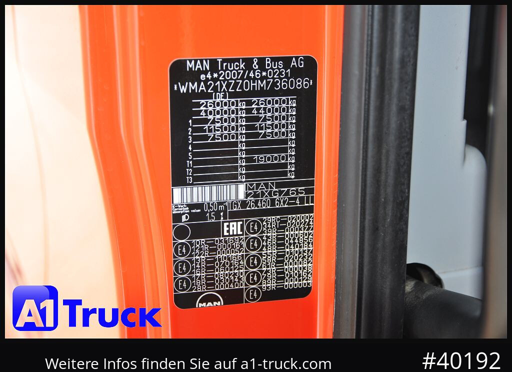 Camião grua MAN TGX 26,460, PK53002-, Container  Lift-Lenkachse,