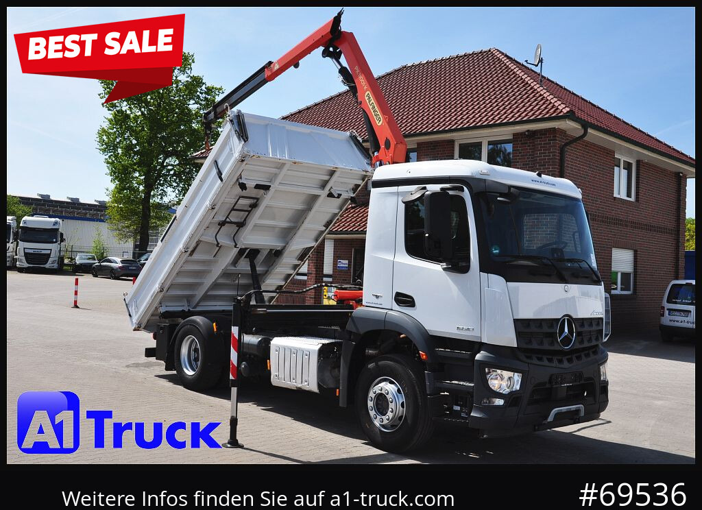 Camião grua MERCEDES-BENZ Arocs 1830, Kipper + Kran,Palfinger, Funk,
