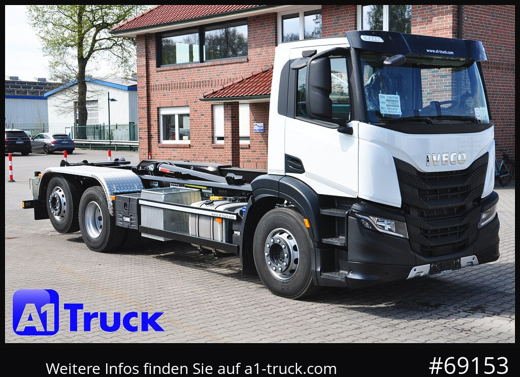 Camião polibenne IVECO X-Way AD 420 Hiab 21S59 Lenk- Liftachse,