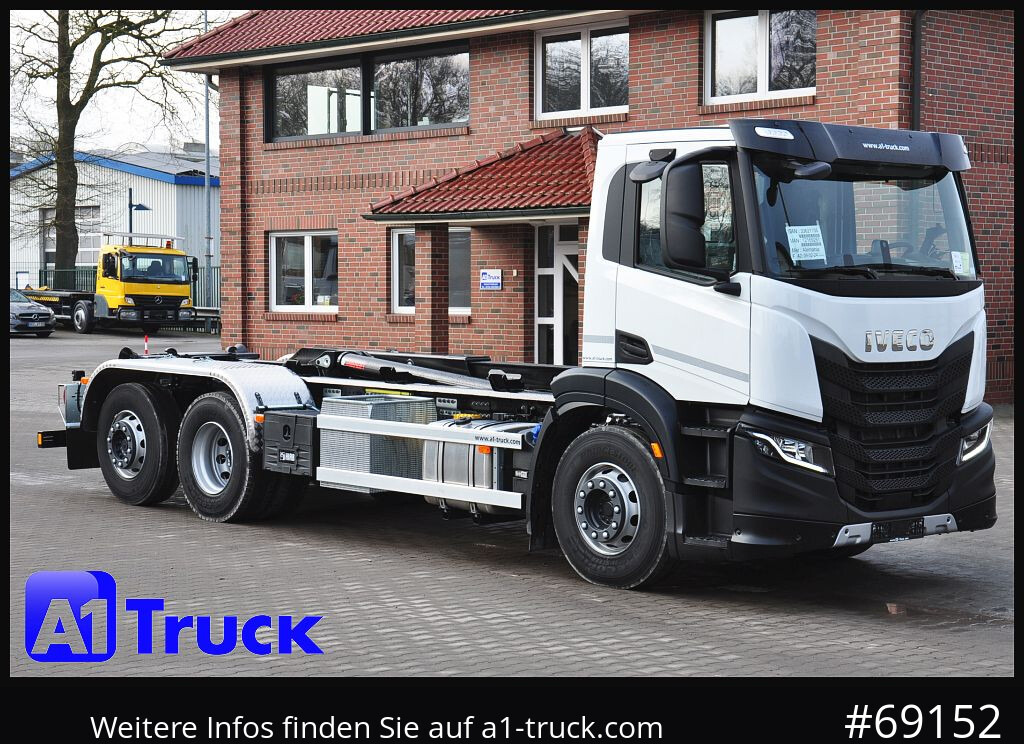Camião polibenne IVECO X-Way AD 420 Hiab 21S59 Lenk- Liftachse,