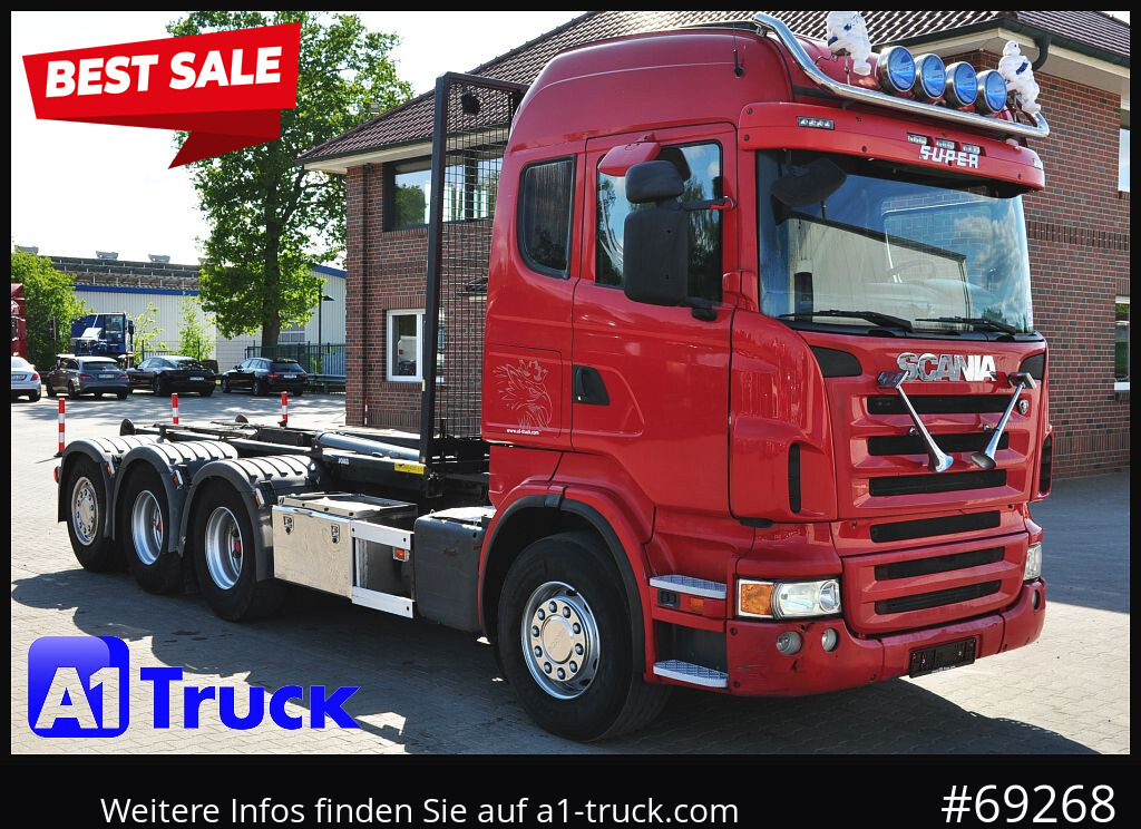 Camião polibenne SCANIA R480, Abrollkipper Joab, 8x4, Lift-Lenkachse,