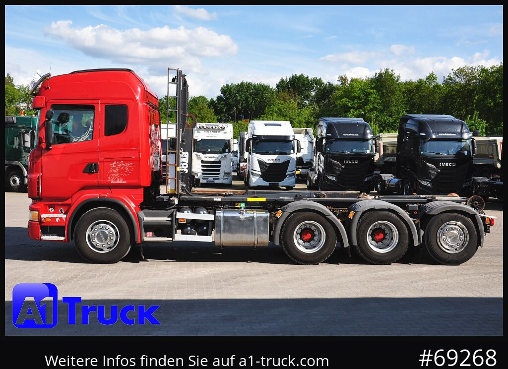 Camião polibenne SCANIA R480, Abrollkipper Joab, 8x4, Lift-Lenkachse,