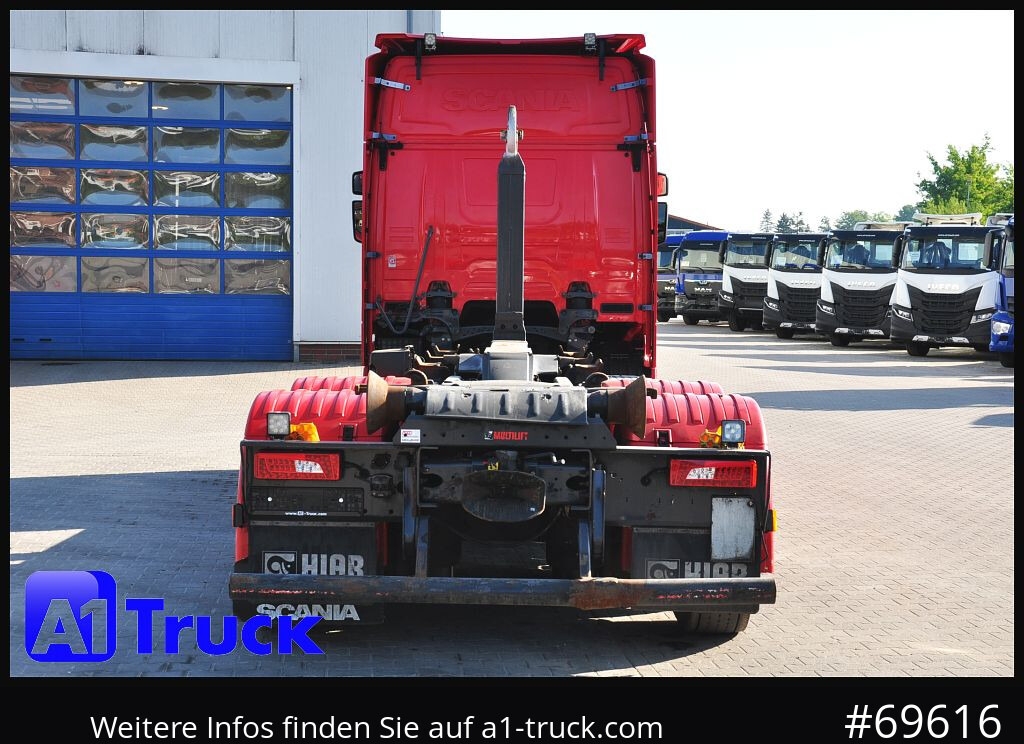 Camião polibenne SCANIA R500, Abrollkipper, HIAB, Lift-Lenkachse,