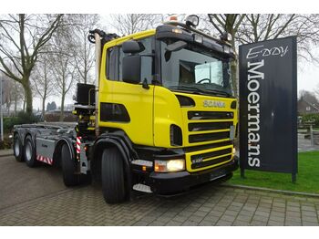 Camião polibenne Scania R420 Cr 16 8x4 Kran ( 2014 ) + Container