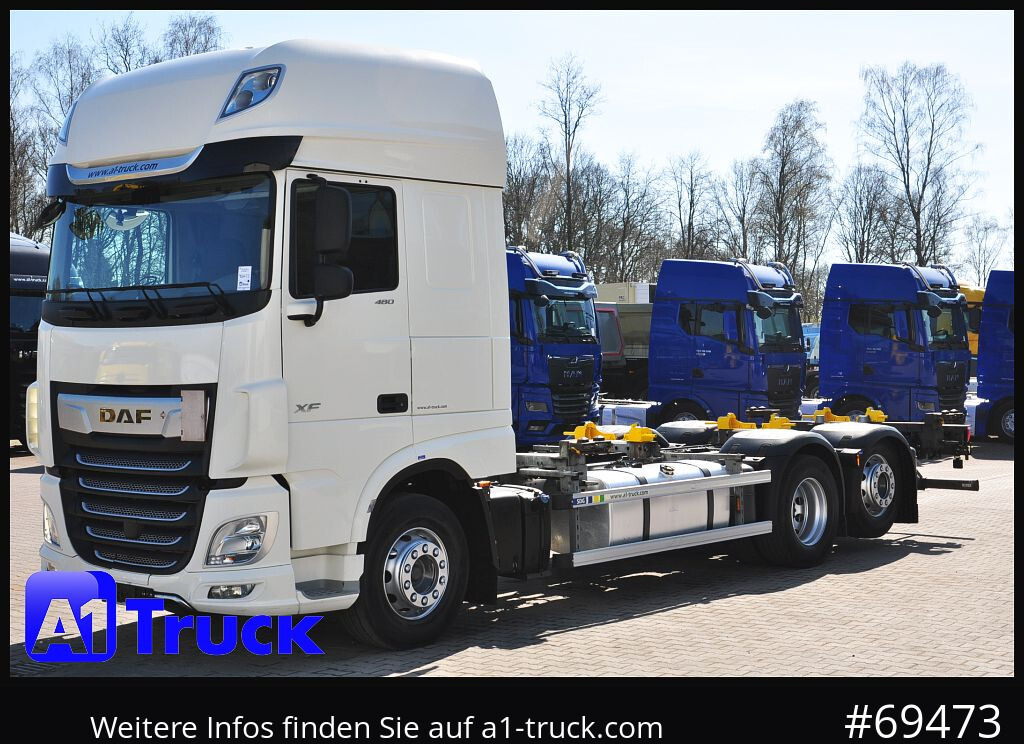 Camião transportador de contêineres/ Caixa móvel DAF DAF XF 480 FAR SSC Intarder Multiwechsler, 7.82