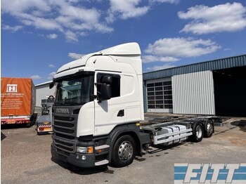 Camião transportador de contêineres/ caixa móvel Scania R450 R450 6x2 - opticruise + Retarder - hefbaar BDF-frame