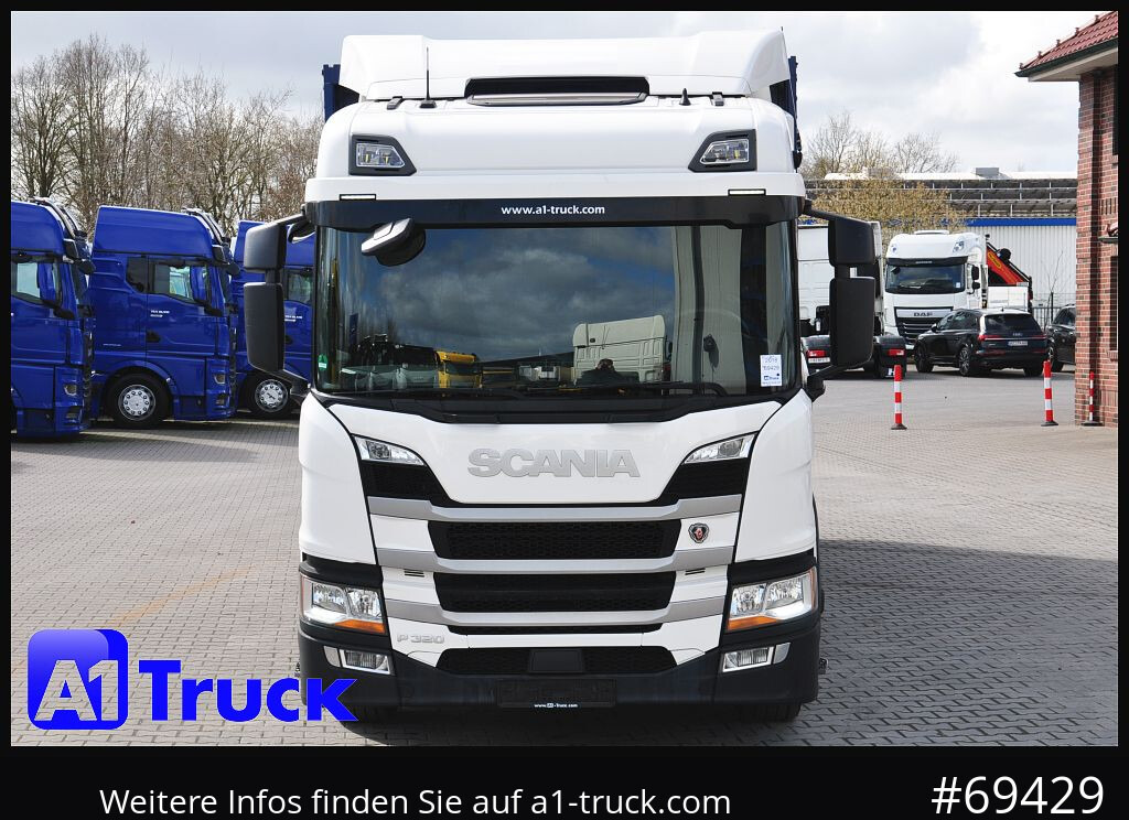 Camião transporte de bebidas SCANIA P 320 P 6x2,, Getränke, Lenkachse, LBW: Dhollandia DHLM 30