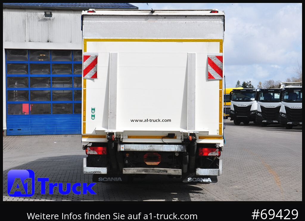 Camião transporte de bebidas SCANIA P 320 P 6x2,, Getränke, Lenkachse, LBW: Dhollandia DHLM 30