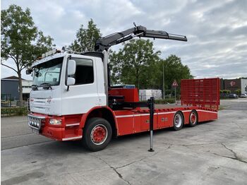 Camião transporte de veículos DAF CF 75.310 6X2 EURO 5 + HIAB CRANE + RAMP 3,75 ME