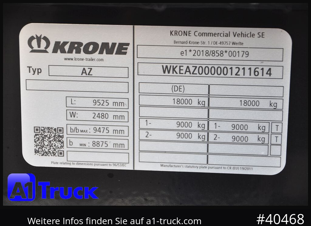 Camião KRONE AZW 18, MAXI für 1120mm + 1320mm, SOFORT NEU