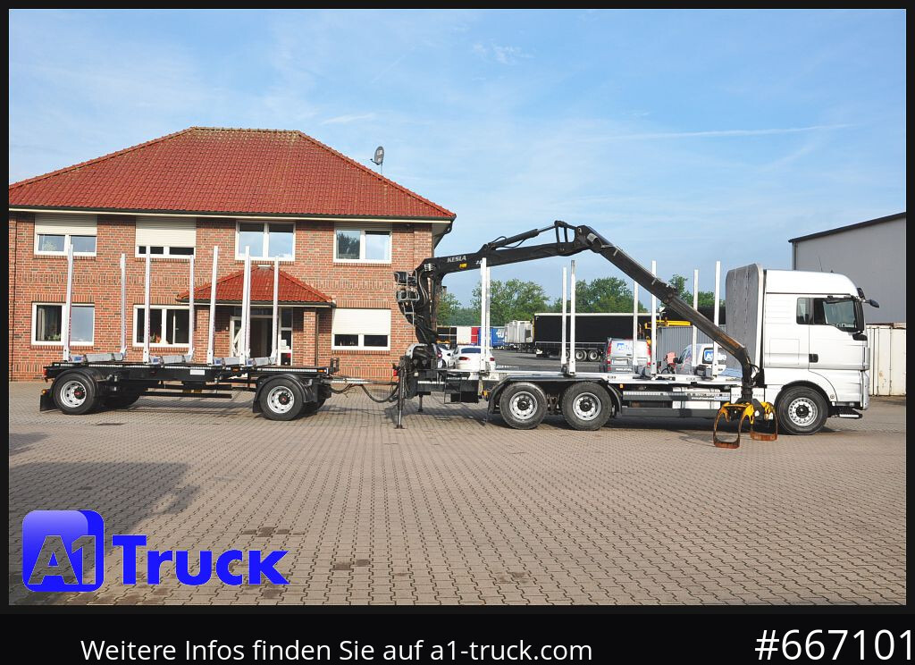 Camião MAN TGX 26.480, Holz Kesla 2109, 6x4,
