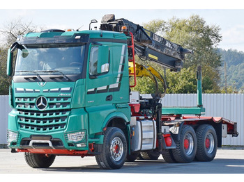 Camião de transporte de madeira, Camião grua Mercedes-Benz AROCS 3363 *HOLZTRANSPORTER * LOGLIFT 251S /6x4: foto 3