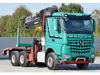 Camião de transporte de madeira, Camião grua Mercedes-Benz AROCS 3363 *HOLZTRANSPORTER * LOGLIFT 251S /6x4: foto 4
