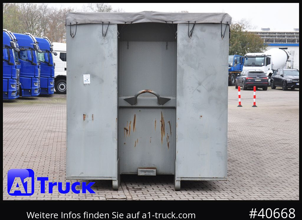 Camião POL OSTEG Abrollcontainer 47,5m³,  Mulde, Dachplane, Portaltür