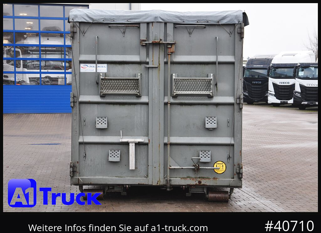 Camião POL OSTEG Abrollcontainer 47,5m³, Mulde, Dachplane, Portaltür