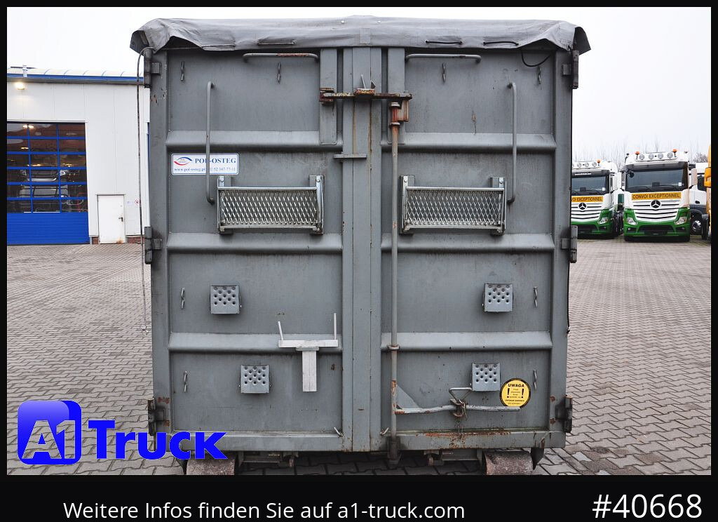 Camião POL OSTEG Abrollcontainer 47,5m³,  Mulde, Dachplane, Portaltür