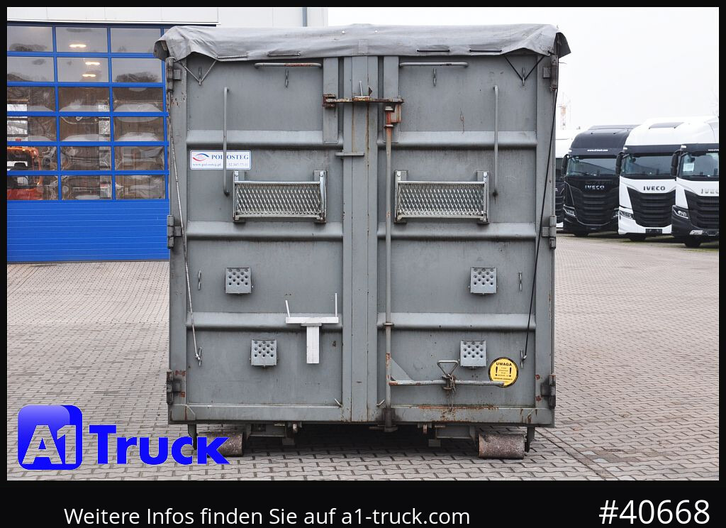 Camião POL OSTEG Abrollcontainer 47,5m³,  Mulde, Dachplane, Portaltür