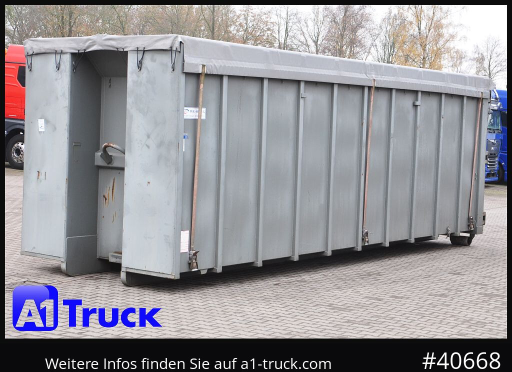 Camião POL OSTEG Abrollcontainer 47,5m³,  Mulde, Dachplane, Portaltür