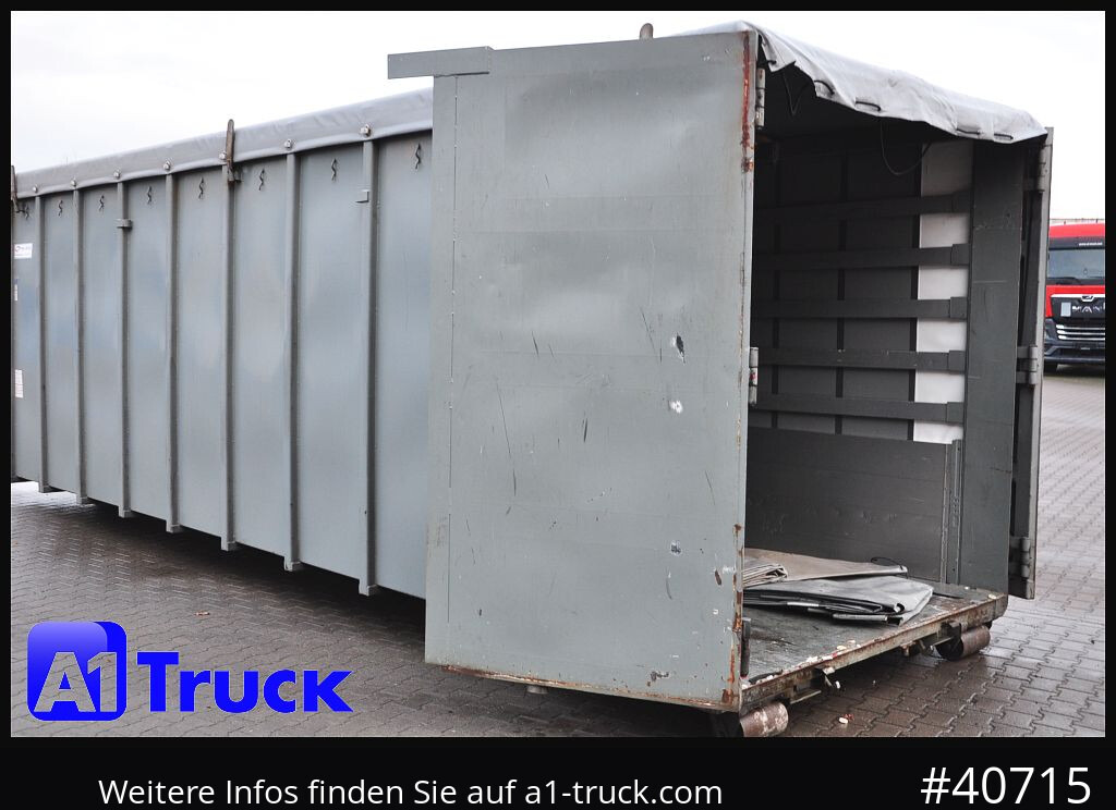 Camião POL OSTEG Abrollcontainer 47,m³, Mulde, 1 seitig Schiebeplane, Plane