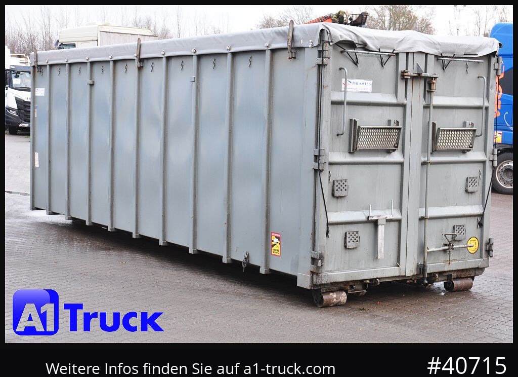 Camião POL OSTEG Abrollcontainer 47,m³, Mulde, 1 seitig Schiebeplane, Plane