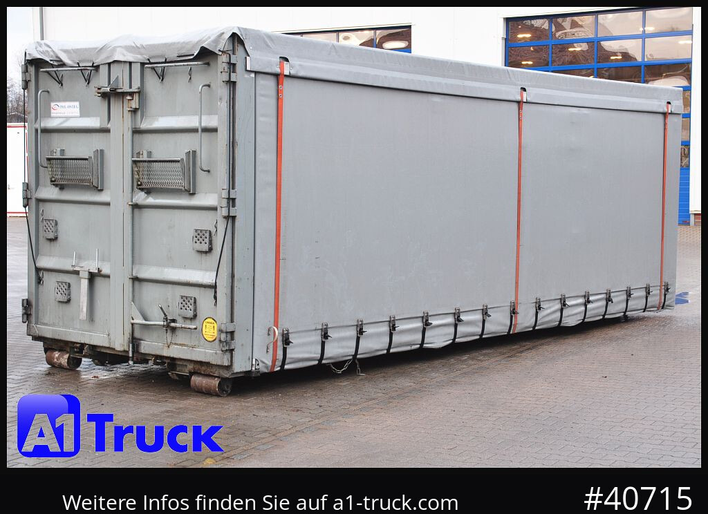 Camião POL OSTEG Abrollcontainer 47,m³, Mulde, 1 seitig Schiebeplane, Plane
