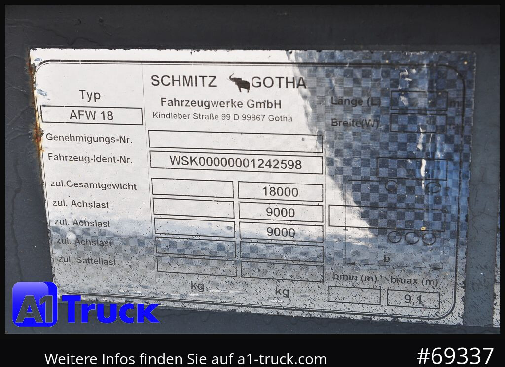 Camião SCHMITZ AWF 18, SAF Achse, Standard,