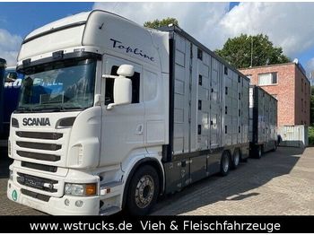 Camião transporte de gado Scania R 560 Topline Menke 4 Stock Hubdach Komplett: foto 1
