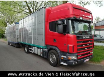 Caminhão transporte de gado Scania 164/580 Topline 2 Stock V8