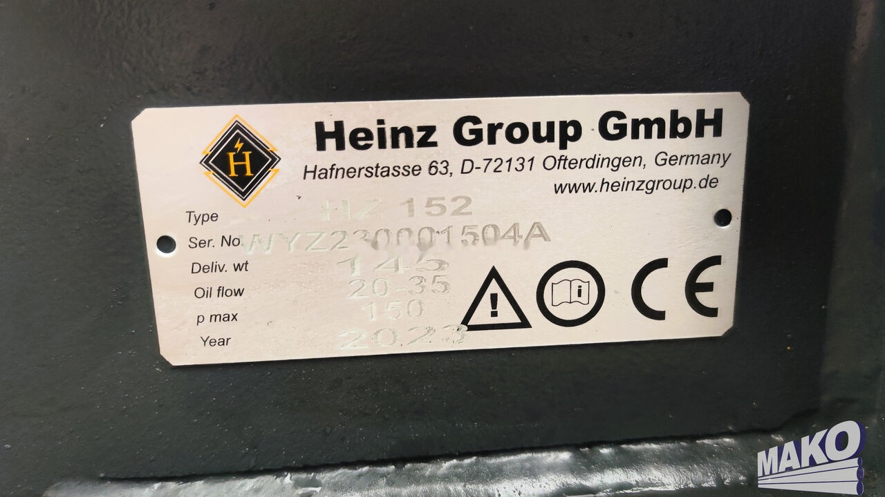 Martelo hidráulico para Máquina de construção novo Heinz HZ152: foto 6