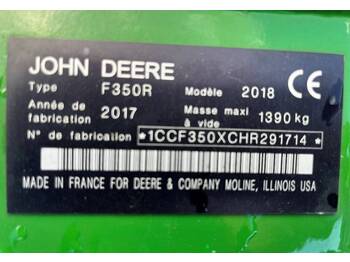 Gadanheira John Deere F 350 R Dismantled: only spare parts: foto 5